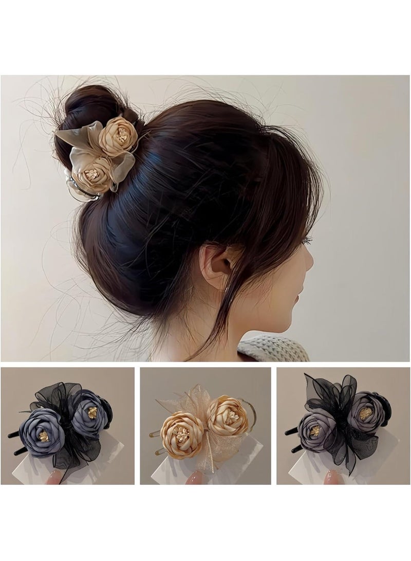 ChicAbode Hair Bun Maker Clips 3 PCS, Double Layer Hair Clips for Women,Claw Clip for Thick Hair and Thin Hair Strong Hold Jaw Clips,Ganchos Para El Cabello,Pinzas Para El Cabello - Image 4